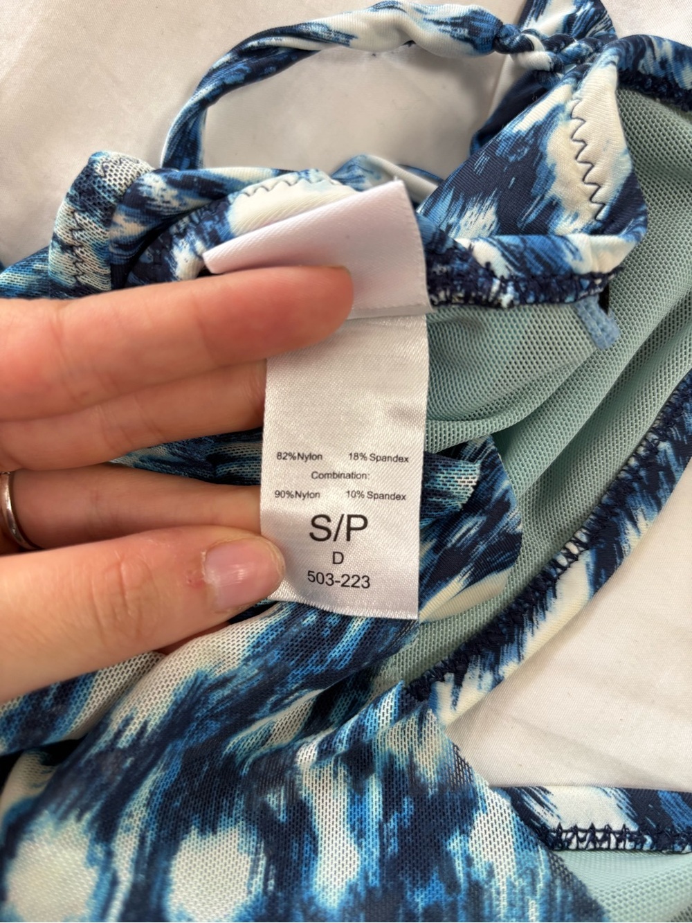 Blue Patterned Halter Tankini Top - Picture 8 of 8